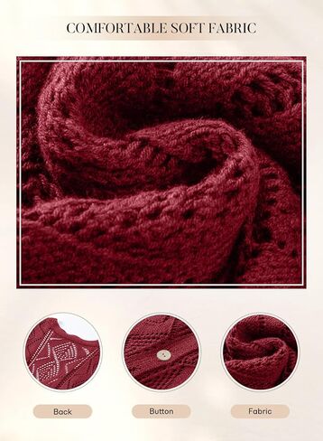 SHEWIN Women's Cardigan Sweaters Casual Lightweight Long Sleeve Open Front Crochet Cardigans Sweater in Kuwait