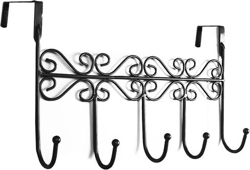 Over The Door Hook,Over Door Towel Rack,Over Door Coat Rack,door hanger hook， Behind Back of Bathroom, Towel Hanger 5 Hooks （Black ） in Kuwait