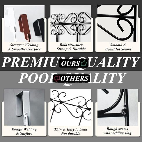 Over The Door Hook,Over Door Towel Rack,Over Door Coat Rack,door hanger hook， Behind Back of Bathroom, Towel Hanger 5 Hooks （Black ） in Kuwait