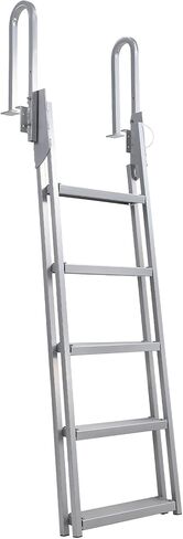 سلم قفص الاتهام قابل للطي 4/5 خطوات، سلم قارب عائم مع ألومنيوم مضاد للتآكل 6063 ومضاد للانزلاق محسن، رصيف قارب عائم بحري بوزن 350 رطلًا للبحيرة/المسبح/الصعود/RV (4 خطوات) in Kuwait