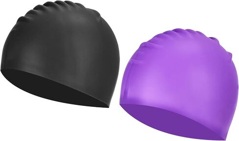 PATIKIL Silicone Swim Cap, Waterproof Swimming Hat Non-Slip Adult Swimming Caps for Women and Men Swim Training Racing in Saudi Arabia