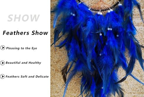 MEIRIYFA Tree of Life Dream Catcher Handmade Feather Dream Catchers Mobile Wall Hanging Decor for Kids Bedroom Dorm Room Decorations Home Ornament Birthday Festival Craft Gift for Girls (Blue) in Saudi Arabia