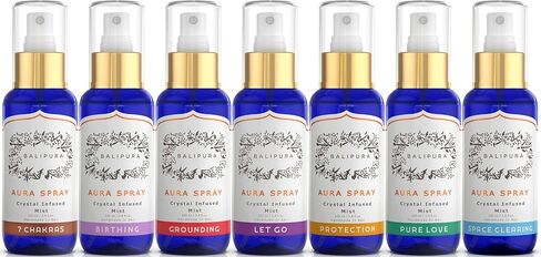 7 Aura Mist Sprays Gift Set - Cleansing Negative Energy - Infused with Chakra Healing Crystals & Essential Oils Blend, 3.4 fl.oz in Saudi Arabia