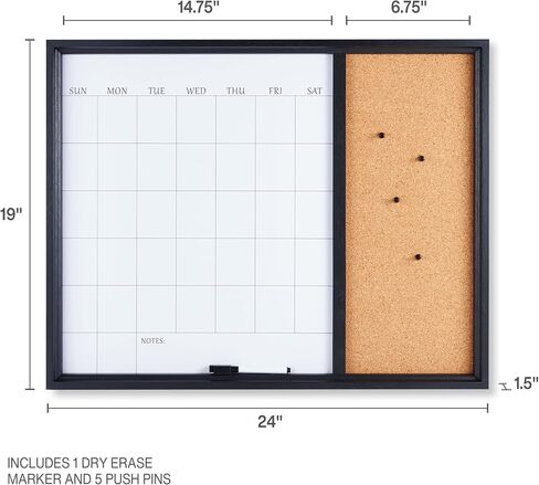 Towle Living Cork Board with 5 Push Pins for Home Office, Dorm Room, Bedroom, Kitchen, Classroom, Gray in Saudi Arabia