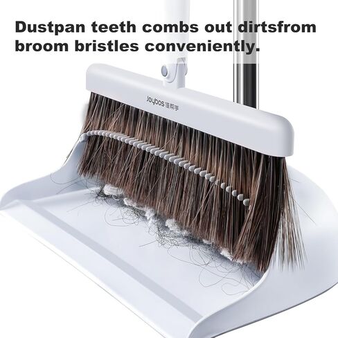 مجموعة مكنسة ومجارف JOYBOS بمقبض طويل قابل للتعديل مقاس 51 بوصة، تصميم قائم لسهولة التخزين، مثالية للاستخدام الداخلي في المطبخ والمكتب والردهة وأرضيات المرآب in Kuwait