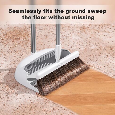 مجموعة مكنسة ومجارف JOYBOS بمقبض طويل قابل للتعديل مقاس 51 بوصة، تصميم قائم لسهولة التخزين، مثالية للاستخدام الداخلي في المطبخ والمكتب والردهة وأرضيات المرآب in Kuwait