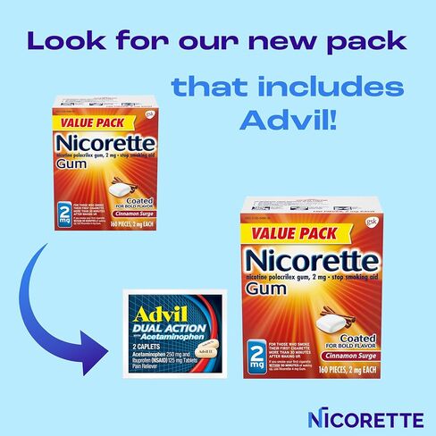 Nicorette 2 mg Nicotine Gum to Help Stop Smoking - Cinnamon Surge Flavored Stop Smoking Aid, 160 Count in Kuwait