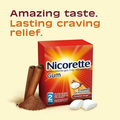 Nicorette 2 mg Nicotine Gum to Help Stop Smoking - Cinnamon Surge Flavored Stop Smoking Aid, 160 Count in Kuwait