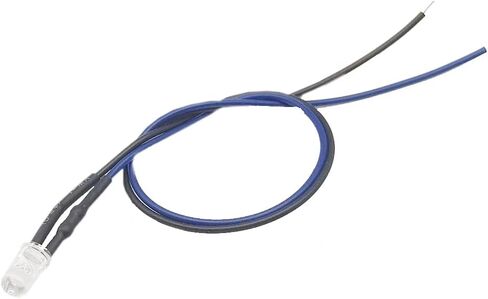 20 قطعة من مصابيح LED بيضاء بسلك 5 مم (عدسة شفافة مستديرة شفافة DC 12V) مع مقاومة 560 أوم 1/4 وات ومؤشر سلك 26awg صمامات ثنائية باعثة للضوء لمبة إضاءة 5 مم LED in Kuwait