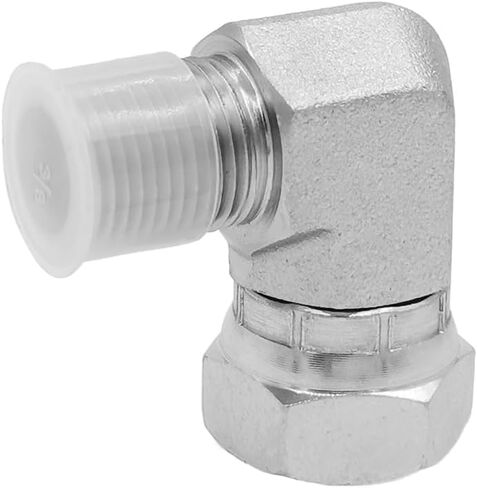 (2-PACK) 1501-06-08 Hydraulic Hose Adapter Fitting 3/8" Male (3/8"-18NPTF) × 1/2" Female (1/2"-14NPSM) Swivel 90° Elbow SAE Pipe Joints Tube Connector Carbon Steel in Saudi Arabia