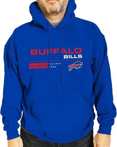 Team Fan Apparel Adult NFL Speed Stat Sheet Fleece Hooded Sweatshirt - Unisex Tagless - Officially Licensed Football Pullover in Saudi Arabia