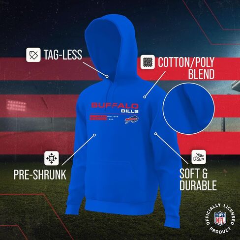 Team Fan Apparel Adult NFL Speed Stat Sheet Fleece Hooded Sweatshirt - Unisex Tagless - Officially Licensed Football Pullover in Saudi Arabia