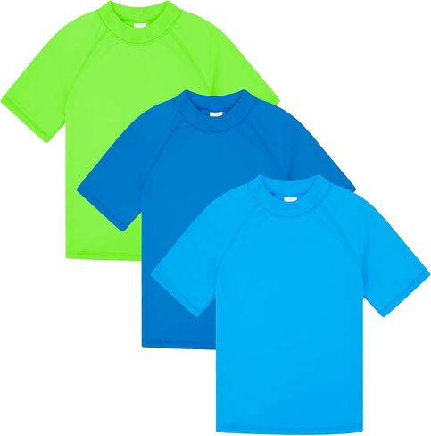 BIG ELEPHANT 3 Pack Kids Short Sleeve Rash Guard Shirt UPF 50+ Protection Swimwear Quick Dry Swim Tee Youth Rashguard in Saudi Arabia