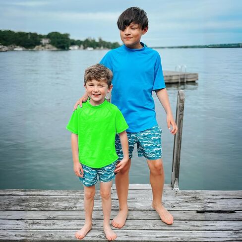 BIG ELEPHANT 3 Pack Kids Short Sleeve Rash Guard Shirt UPF 50+ Protection Swimwear Quick Dry Swim Tee Youth Rashguard in Saudi Arabia