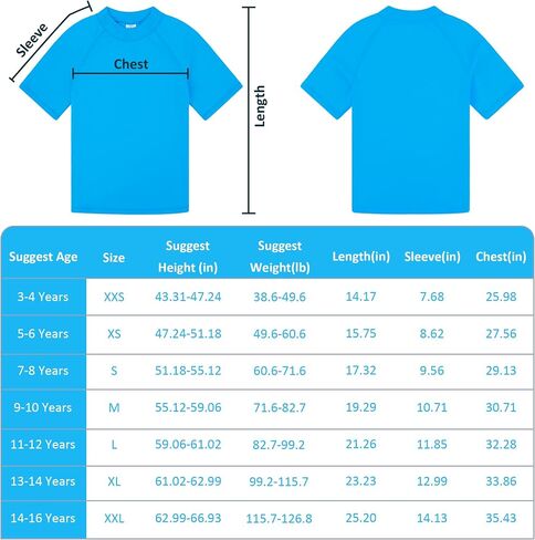 BIG ELEPHANT 3 Pack Kids Short Sleeve Rash Guard Shirt UPF 50+ Protection Swimwear Quick Dry Swim Tee Youth Rashguard in Saudi Arabia