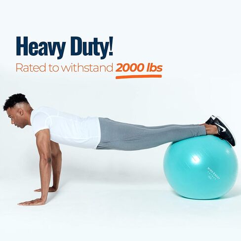 Exercise Ball 65cm - Yoga Ball for Pregnancy, Balance, Pilates or Birthing Therapy. Use at Office, Gym or Home. Anti-Burst and Anti-Slip Premium Grade in Saudi Arabia