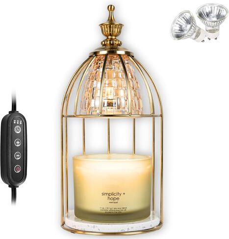 Candle Warmer Lamp with Timer, Dimmable, Electric Candle Lamp Warmer with 2 Bulbs, Home Decor Gifts for Women and Mom (Vintage Style) in Saudi Arabia
