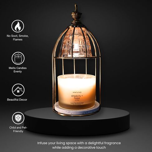 Candle Warmer Lamp with Timer, Dimmable, Electric Candle Lamp Warmer with 2 Bulbs, Home Decor Gifts for Women and Mom (Vintage Style) in Saudi Arabia