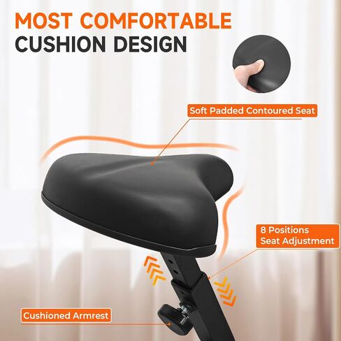 Exercise Bike, Foldable Fitness Bike Machine, Upright Indoor Cycling Bike, Magnetic X-Bike with 10-Level Adjustable Resistance for Home Workout 330LB Capacity, LCD Monitor, Pulse Sensor in Saudi Arabia