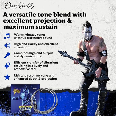 دين ماركلي سلاسل الغيتار الكهربائي الفنان سلسلة دويل، 2504 النيكل والصلب مجموعة 6 سلسلة، 10-60 أسفل الثقيلة الخفيفة، سلاسل الغيتار الكهربائي الناعمة لاستجابة متميزة ونغمة نجمية in Kuwait