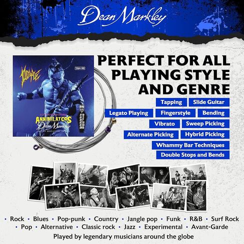 دين ماركلي سلاسل الغيتار الكهربائي الفنان سلسلة دويل، 2504 النيكل والصلب مجموعة 6 سلسلة، 10-60 أسفل الثقيلة الخفيفة، سلاسل الغيتار الكهربائي الناعمة لاستجابة متميزة ونغمة نجمية in Kuwait