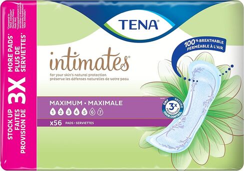 وسادة التحكم في سلس البول/المثانة ذات أقصى قدر من الامتصاص من تينا إنتيماتس، طول عادي، 56 قطعة in Kuwait