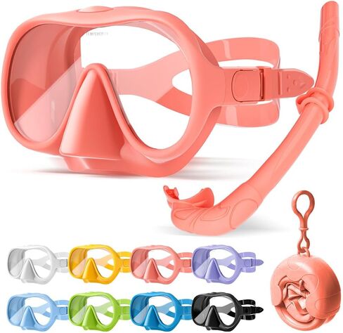 NARUTOO Snorkel Set Adults, Fashionable Macaron Colors Frameless Snorkeling Mask, Ultra Wide View Anti-Fog Snorkel Mask Set, Portable Professional Diving Snorkeling Set in Saudi Arabia