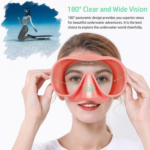 NARUTOO Snorkel Set Adults, Fashionable Macaron Colors Frameless Snorkeling Mask, Ultra Wide View Anti-Fog Snorkel Mask Set, Portable Professional Diving Snorkeling Set in Saudi Arabia