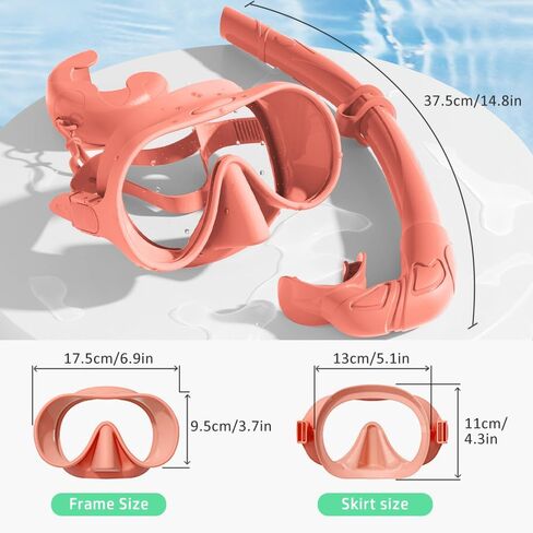NARUTOO Snorkel Set Adults, Fashionable Macaron Colors Frameless Snorkeling Mask, Ultra Wide View Anti-Fog Snorkel Mask Set, Portable Professional Diving Snorkeling Set in Saudi Arabia