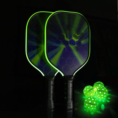 كرات PickleStar LED Pickleball - توهج الجيل التالي وارتداد متوازن تمامًا للاعبين المتقدمين، قوية وموثوقة، 4 عبوات مع بطاريات طويلة العمر in Saudi Arabia