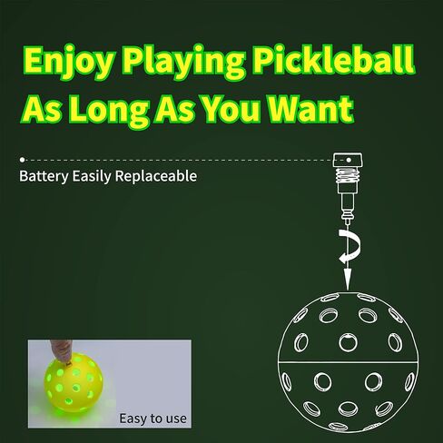 كرات PickleStar LED Pickleball - توهج الجيل التالي وارتداد متوازن تمامًا للاعبين المتقدمين، قوية وموثوقة، 4 عبوات مع بطاريات طويلة العمر in Saudi Arabia