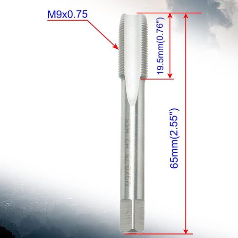 Aopin M9 x 1.25 حنفية يدوية مستدقة HSS مترية خيط أنثوي عالي السرعة من الفولاذ لليد/الآلة تستخدم صنبور لولبي مستقيم، للاستخدام في صنع خيوط جديدة، إعادة الخيوط التالفة والمحشورة، قطعة واحدة in Saudi Arabia