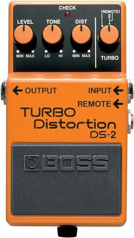 Boss DS-2 Turbo Distortion Pedal Bundle w/ 2-Pack Strukture S6P48 Woven Right Angle Patch Cable, Pig Hog PCH10BK "Black Woven" Instrument Cable, 12-Pack Guitar Pick and Liquid Audio Polishing Cloth in Saudi Arabia