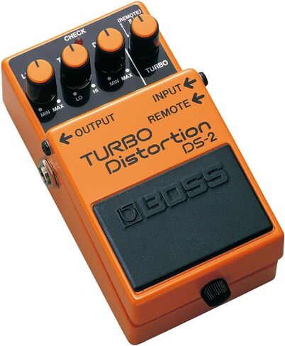 Boss DS-2 Turbo Distortion Pedal Bundle w/ 2-Pack Strukture S6P48 Woven Right Angle Patch Cable, Pig Hog PCH10BK "Black Woven" Instrument Cable, 12-Pack Guitar Pick and Liquid Audio Polishing Cloth in Saudi Arabia