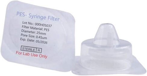 Sterile Syringe Filter PES Hydrophilic Filtration 0.45um Pore Size, 25mm Membrane Diameter Sterile PES Membrane Individually Packed 20/pk by Labfil in Saudi Arabia