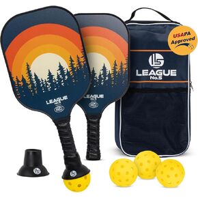 Pickleball Paddles Set of 2 - USAPA Approved Pickle Ball Racket - Indoor Outdoor Game - 4 Balls, Ball Retrievers, Carrying Bag - Court Equipment for Men Women Family - Pro Racquet Sets in Saudi Arabia