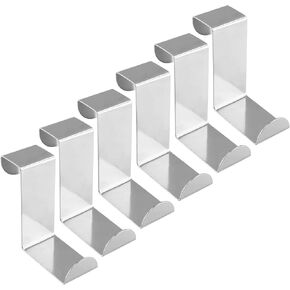 12Pcs Over The Door Hooks Z-Shaped Hanging Hooks Stainless Steel Cabinet Back Door Hanger Dual Head Single Hanger Hook for Drawer, Closet, Cupboard, Kitchen (4/2cm)