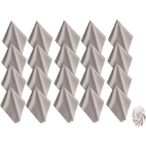 20 Pcs Microfiber Cleaning Cloths 7x6 Inch Grey Color for Cleans Lenses, Glasses, Screens, Cameras, iPad, iPhone, Cell Phone, Eyeglasses, Jewelry ... (20 Pcs)