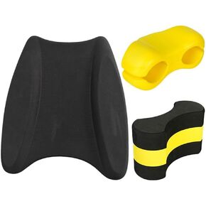 EVA Swimming Gear Set of 3 - Pull Bouy, Swim Kickboard, Ankle Buoy for Improving Upper Body and Core Strength, Swim Training Aid for Unisex Adults Juniors Beginners