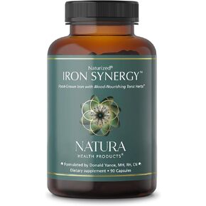 Natura Health Product Iron Synergy Supplement - Supplies Food-Grown, Bioavailable Iron & Promotes Healthy Iron Levels - 30mg Iron Complex Featuring Beet Root Extract & Vitamin C (90 Capsules)