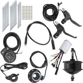 Keenso E-Bike Conversion Kit, 36V 250W Electronic Conversion Kit Brushless Hub Motor Kit Front/Rear Wheels with KT?900S Meter for 24in 12G Wheel(Rear Freewheel Motor)