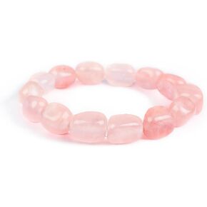 Ayana Crystals Rose Quartz Tumbled Stone Bracelet for Women - Handcrafted, Ethically Sourced Rose Quartz Crystals, Healing Crystal Bracelet - Fits 5.5"-7" Wrists
