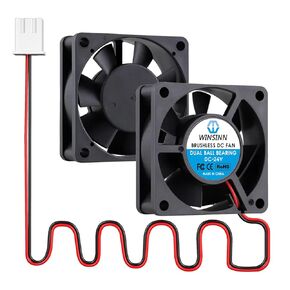WINSINN DC 60mm Fan 5V 6020 Dual Ball Bearing Brushless Cooling 60x20mm 2PIN (Pack of 2Pcs)