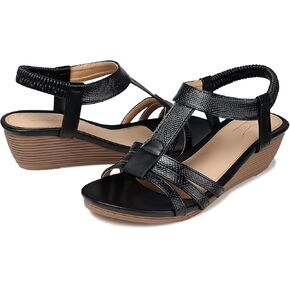 SHIBEVER Wedge Sandals for Women Dressy: Low Heel Summer Open Toe Platform Ankle Strap Comfortable Womens Sandal