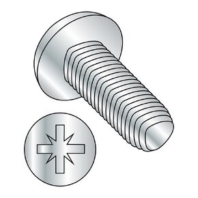 Small Parts M58D7500C Steel Thread Rolling Screw for Metal, Zinc Plated, Pan Head, Pozi Drive, Metric, M5-0.8 Thread Size, 8 mm Length (Pack of 100)