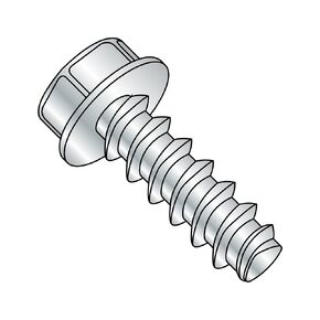 Small Parts 1008LW Steel Thread Rolling Screw for Plastic, Zinc Plated, Hex Washer Head, #10-14 Thread Size, 1/2" Length (Pack of 50)