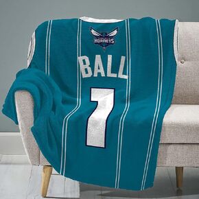 Sleep Squad Miami Charlotte Hornets LaMelo Ball 60" x 80" Raschel Plush Blanket – an NBA Throw