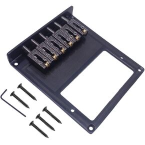 Black Telecaster Humbucker Bridge with 6 Roller Saddle Guitar Bridge Compatible with Fender Telecaster Tele Electric Guitar 54mm