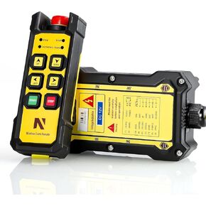 NEWTRY Wireless Crane Remote, 12V 6 Button Industrial Crane Controller Hoist Truck Crane Remote 984FT Electric Lift Switch with Indicator System