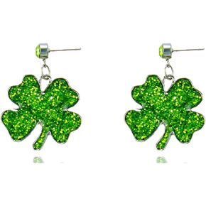 St Patrick's Day Earrings for Women Girls,Irish Shamrock Dangle Earrings Green Clover Hat Horseshoe Drop Earrings Good Luck Jewelry Gift